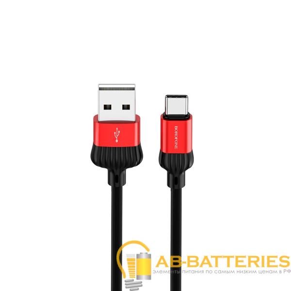 Кабель Borofone BX28 USB (m)-Type-C (m) 1.0м 3.0A ПВХ красный (1/360)