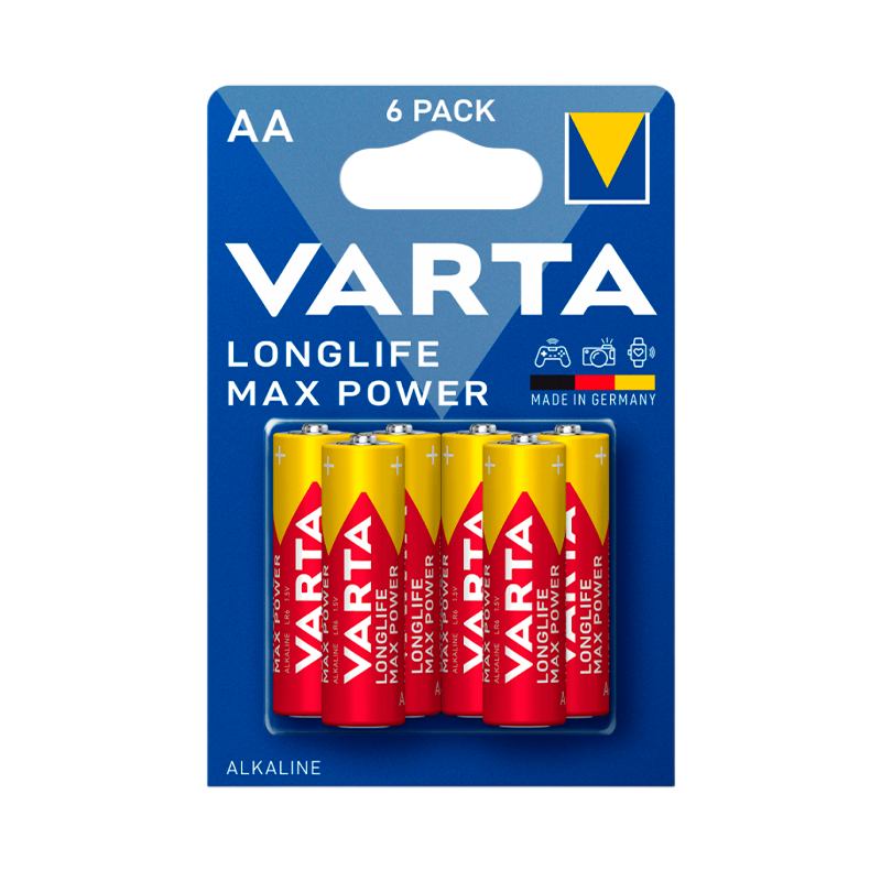 Батарейка Varta LONGLIFE MAX POWER (MAX TECH) LR6 AA BL6 Alkaline 1.5V (4706) (6/60/300)