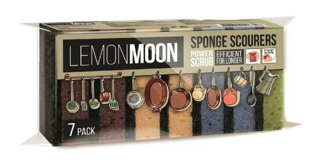 Губка Lemon Moon Retro для посуды 100х71х30 поролон 7 шт. (1/30)