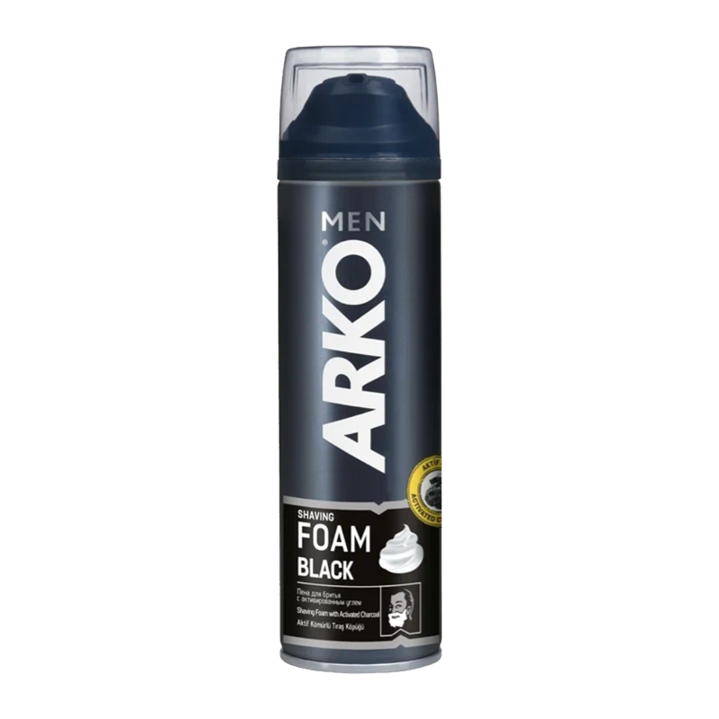 Пена для бритья Arko BLACK 200мл с активированным углем (1/24)
