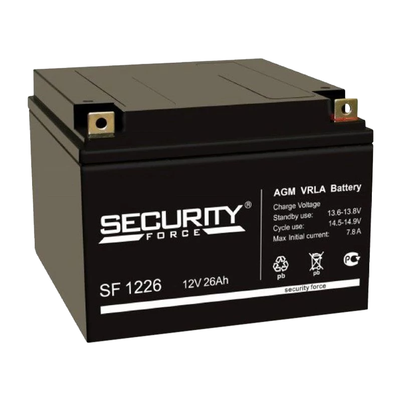 Аккумулятор свинцово-кислотный Security Force SF 1226 12V 26Ah (1/2)
