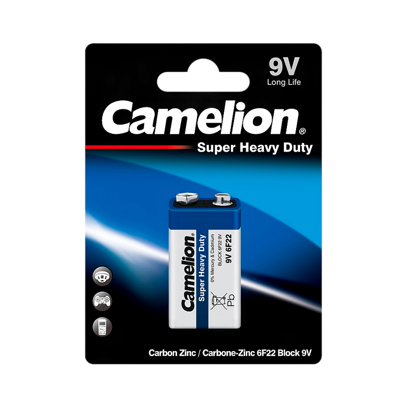 Батарейка Camelion BLUE Крона 6F22 BL1 Heavy Duty 9V (1/12/240)