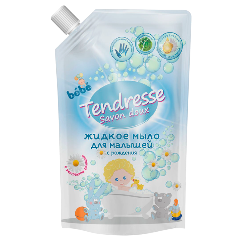 Жидкое мыло для рук Tendresse для детей 1л дой-пак (1/6/90)