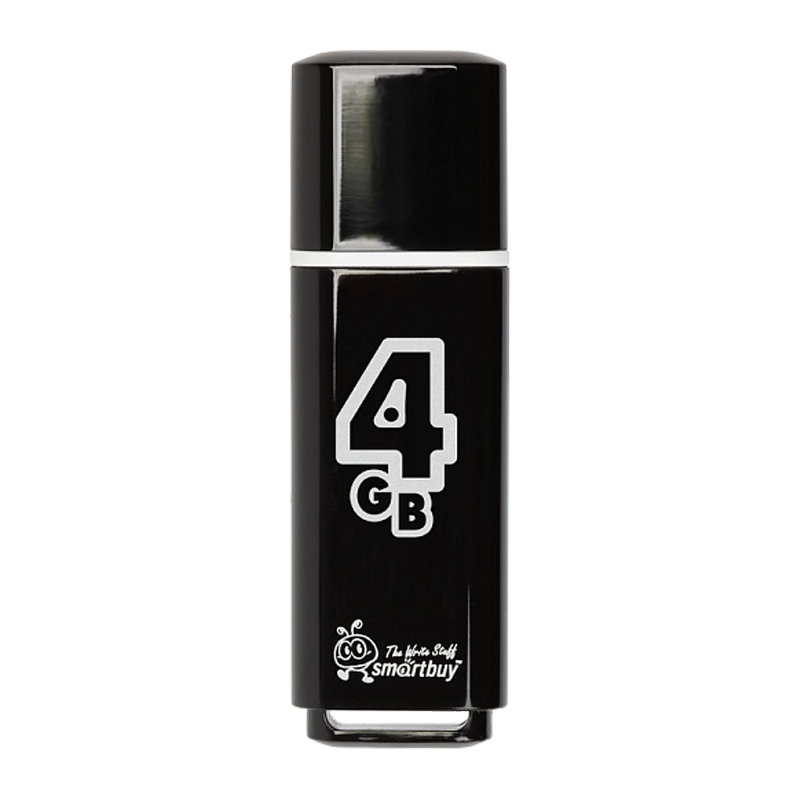Флеш-накопитель Smartbuy Glossy 4GB USB2.0 пластик черный