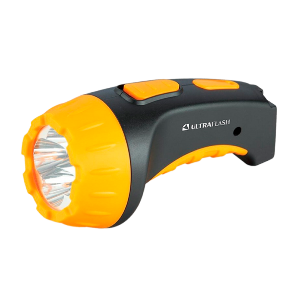Фонарь туристический Ultraflash LED3804 0.5W 4LED от аккумулятора IP22 прямая подзарядка черный желт