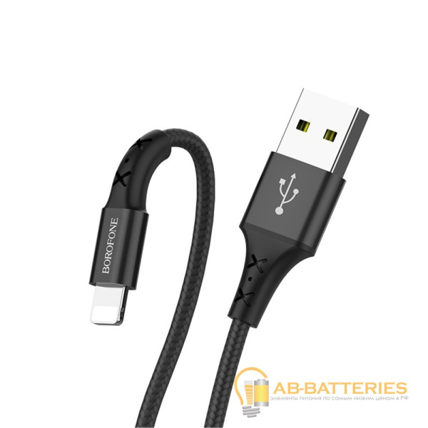 Кабель Borofone BX20 USB (m)-Lightning (m) 1.0м 2.0A нейлон черный (1/648)