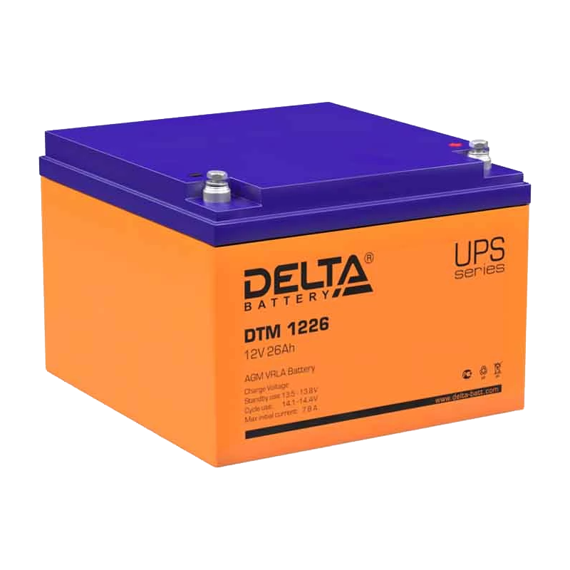 Аккумулятор свинцово-кислотный Delta DTM 1226 12V 26Ah (1/2)