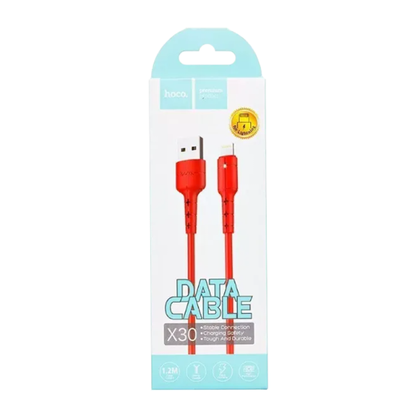 Кабель HOCO X30 USB (m)-Lightning (m) 1.2м 2.0A TPE красный (1/30/300)