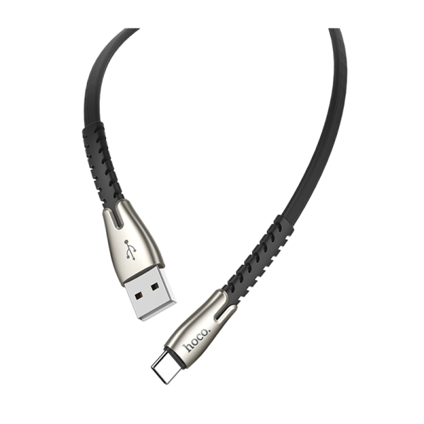 Кабель HOCO U58 USB (m)-Type-C (f) 1.2м 2.4A TPE черный (1/30/300)