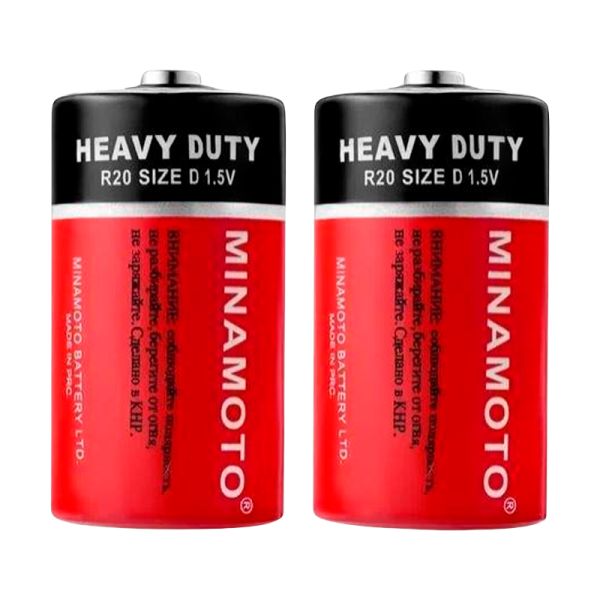 Батарейка Minamoto R20 D Shrink 2 Heavy Duty 1.5V (2/24/288)