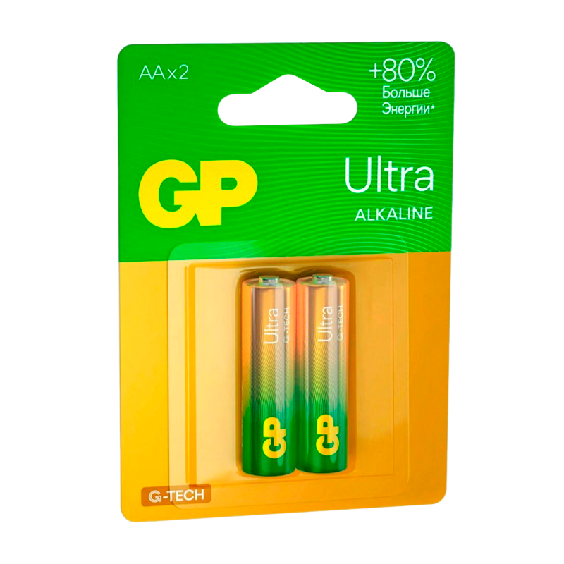 Батарейка GP ULTRA G-Tech LR6 AA BL2 Alkaline 1.5V (2/20/80)