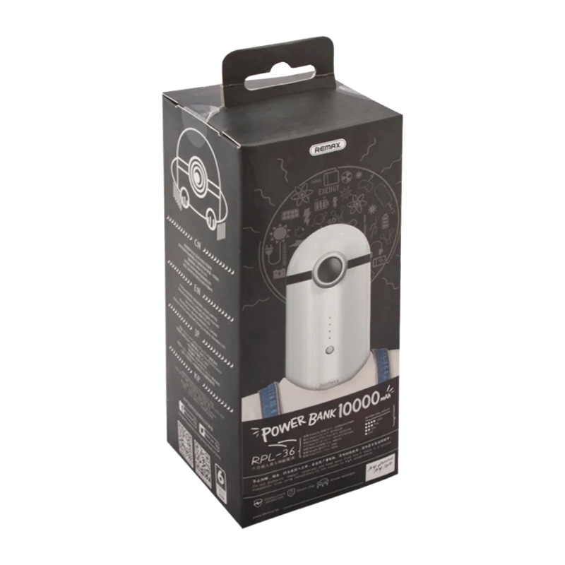 Внешний аккумулятор Remax RPL-36 Cutie 10000mAh 1.5A 2USB белый (1/40)