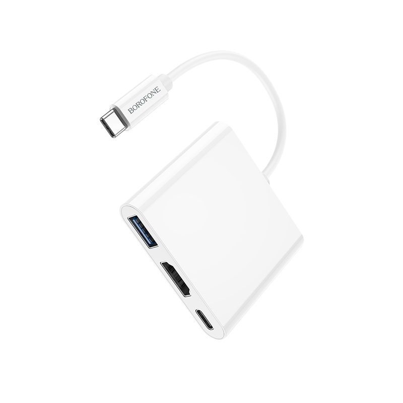 USB-Хаб Borofone DH4 1USB/Type-C/HDMI Type-C (m) 4К белый (1/39/156)