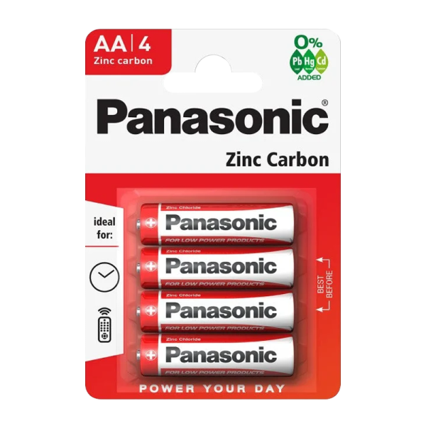 Батарейка Panasonic R6 AA BL4 Zinc Carbon 1.5V (4/48/240)