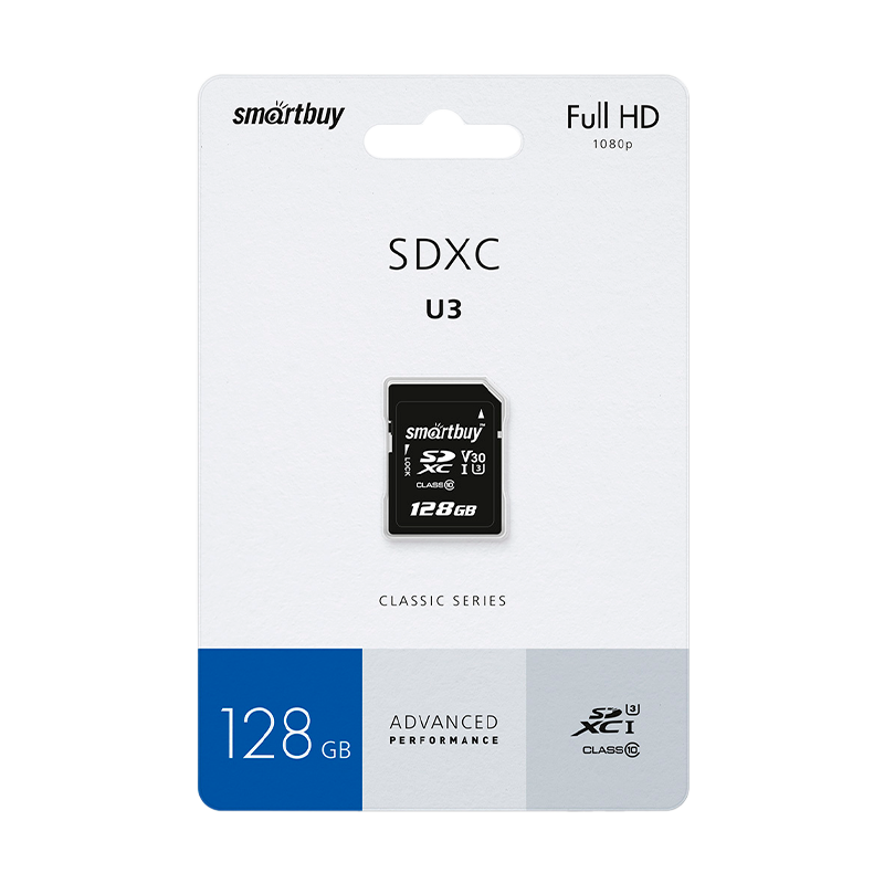 Карта памяти SD Smartbuy 128GB Class10 UHS-I (U1) 45 МБ/сек