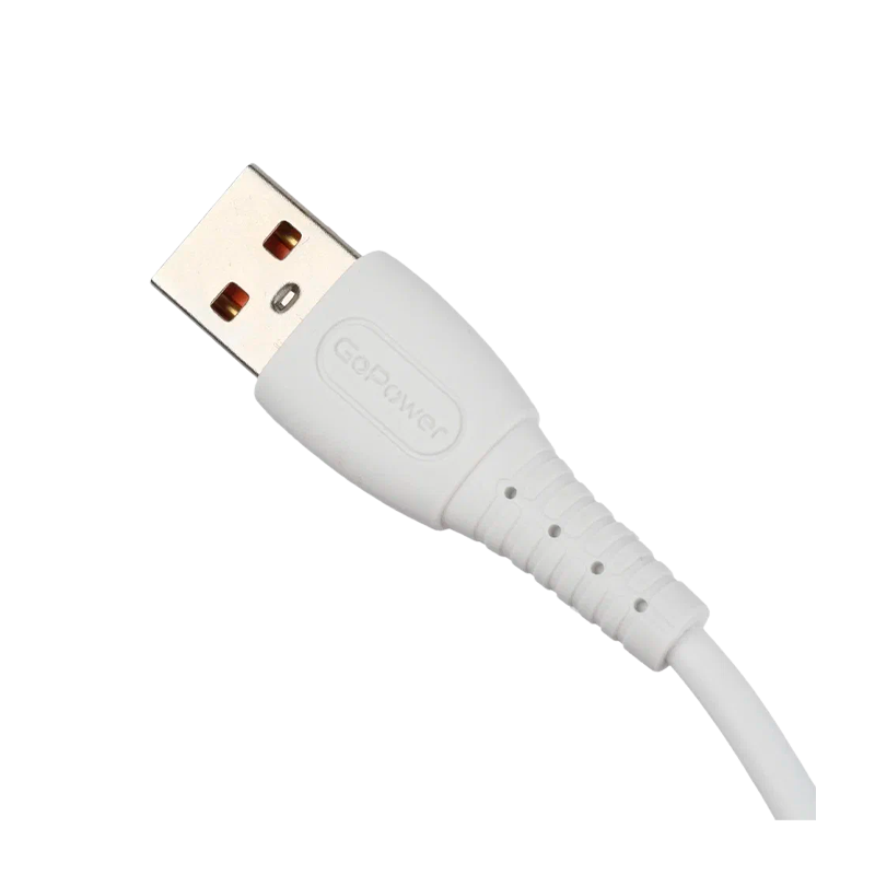 *Кабель GoPower GP07T USB (m)-Type-C (m) 2.4A силикон белый (1/200/800) 