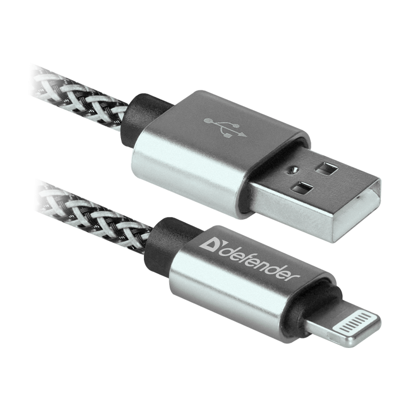 Кабель Defender ACH01-03T PRO USB2.0 (m)-Lightning (m) 1.0м 2.1A белый