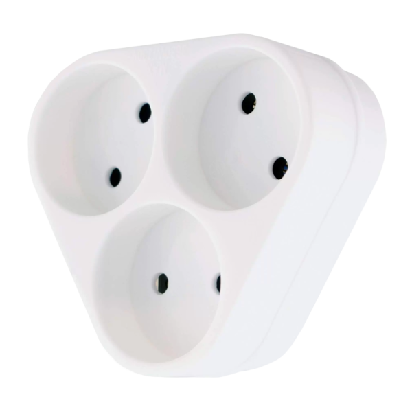 Сетевой переходник Старт 3р.Б/З белый (1/30/60)