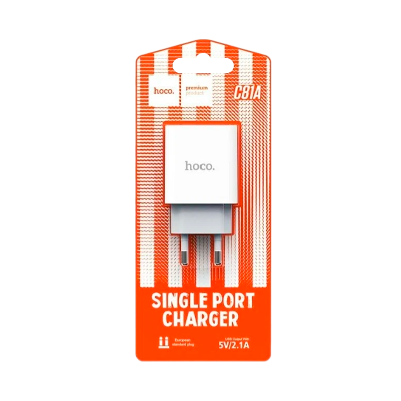 Сетевое З/У HOCO C81A 1USB 2.1A белый (1/30/180)