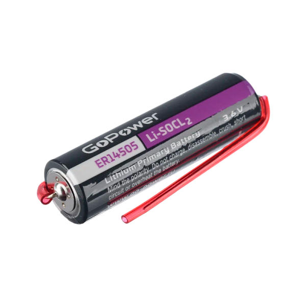 Батарейка GoPower ER14505 PC1 Li-SOCl2 3.6V 2600mAh с выводами (1/10/500)