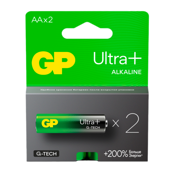 Батарейка GP ULTRA PLUS G-tech LR6 AA BL2 Alkaline 1.5V (2/20/160) R