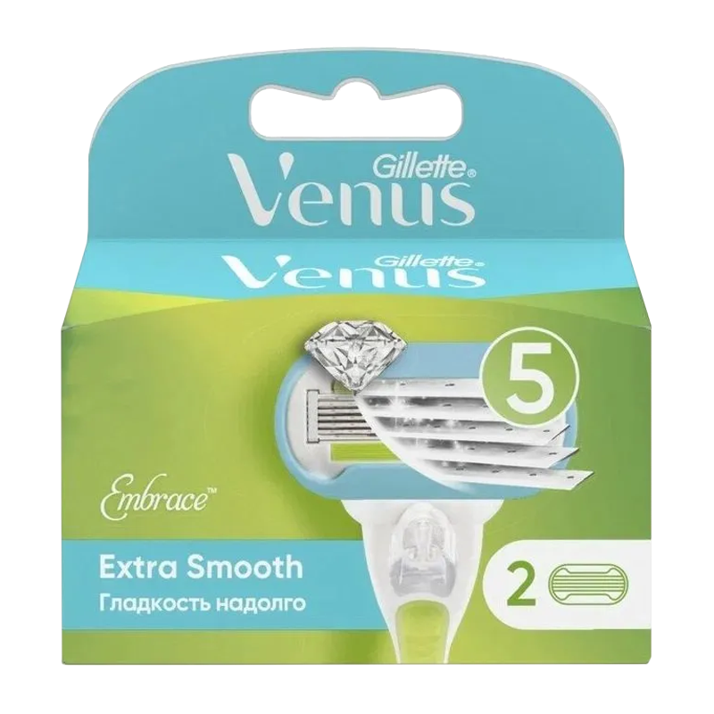 Сменные кассеты Gillette Venus EMBRACE Extra Smooth 5 лезвий 2шт. (цена за 1 шт) (2/20)