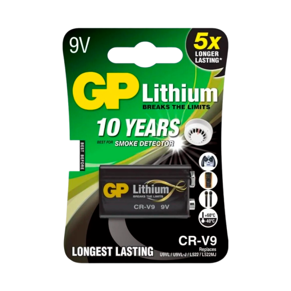 Батарейка GP Крона CR-V9 BL1 Lithium 9V (1/10/450)