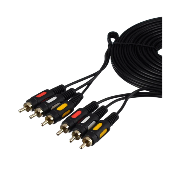 Кабель GoPower 3xRCA (m)-3xRCA (m) 5.0м ПВХ черный Premium Zip-Lock c подвесом (1/50)