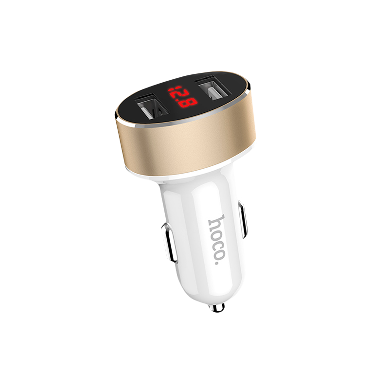 Автомобильное З/У HOCO Z26 2USB 2.1A белый (1/20/120)