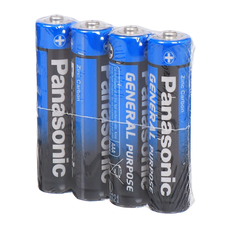 *Батарейка Panasonic GENERAL Purpose R03 AAA Shrink 4 1.5V (4/60/1200/86400) 