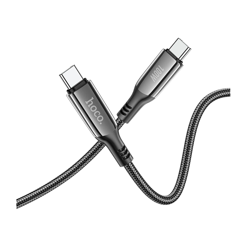 Кабель HOCO S51 Type-C (m)-Type-C (m) 1.2м 3.0A 100W нейлон черный (1/16/160)