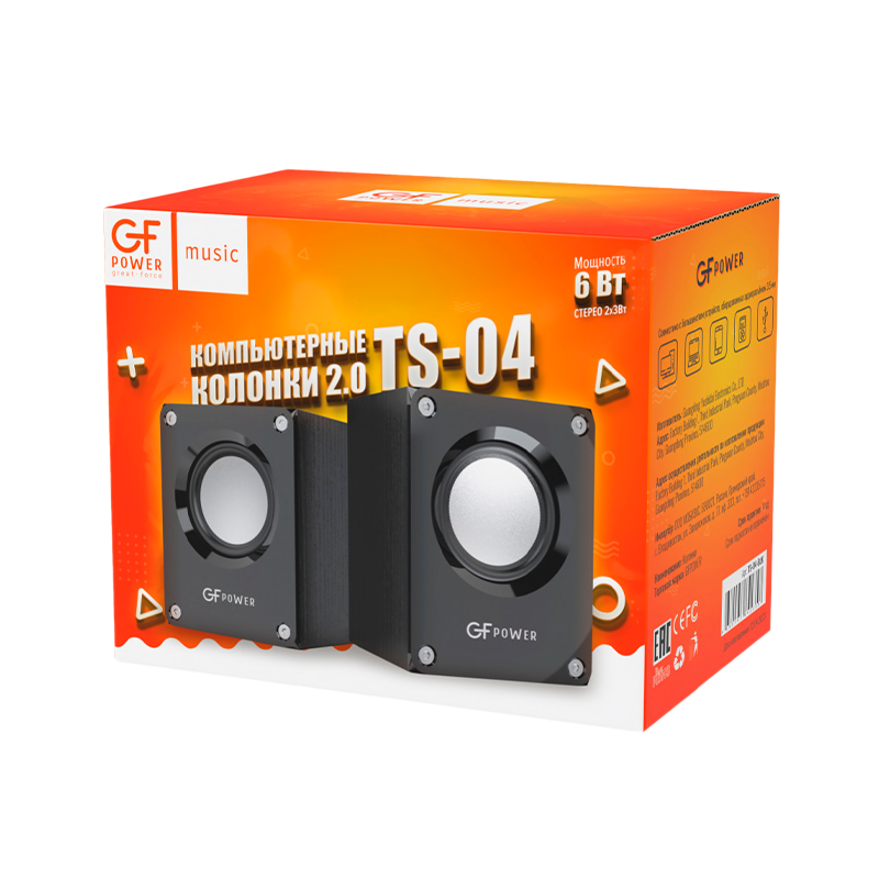 Колонки GFPower TS-04 6W черный (1/50)