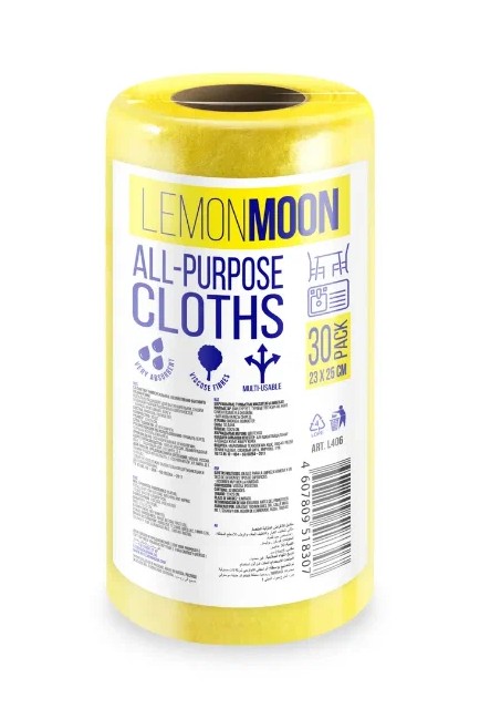 Салфетка Lemon Moon 23x25см вискоза 30шт. в рулоне (1/11)