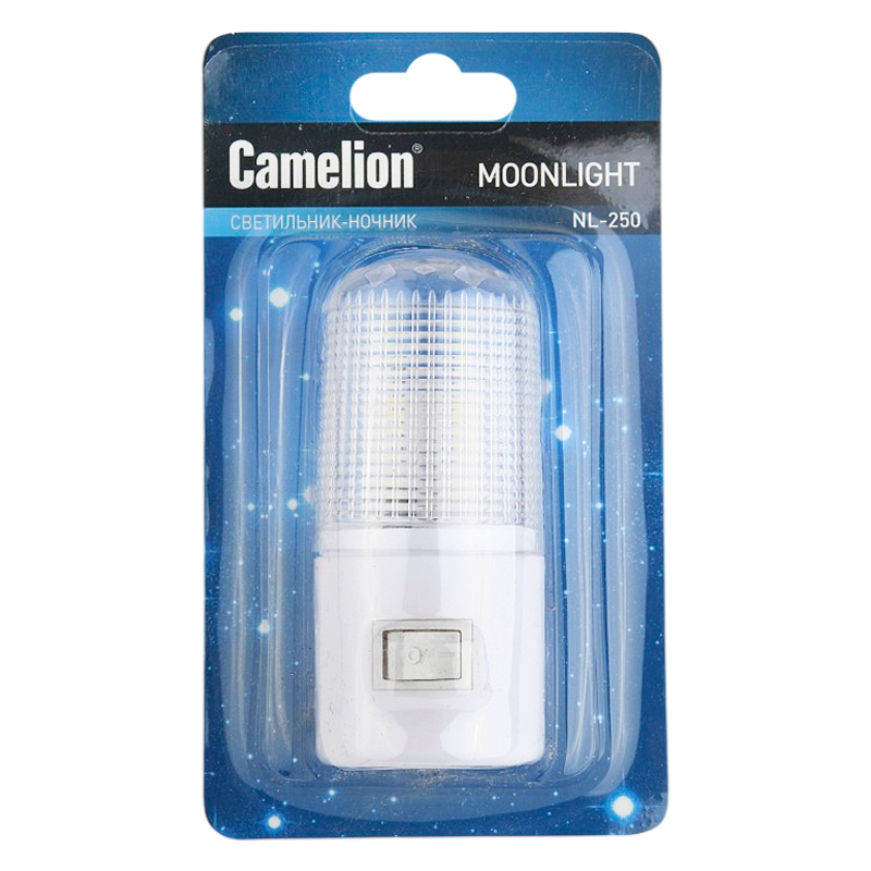 Ночник Camelion NL-250 220V в розетку белый (1/96)