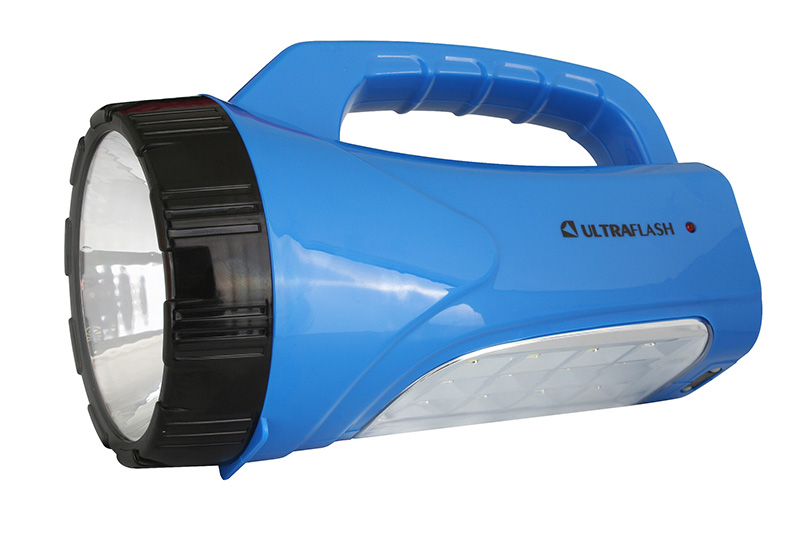 Фонарь туристический Ultraflash LED3818SM 3W 1+12LED от аккумулятора IP22 прямая подзарядка синий (1