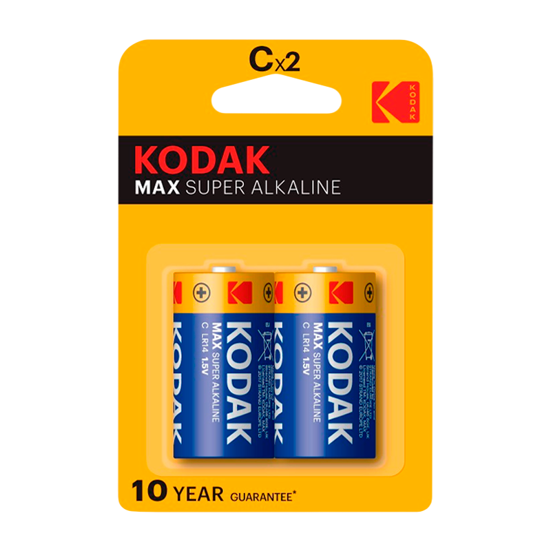 Батарейка Kodak MAX LR14 C BL2 Alkaline 1.5V (2/20/200/6000)