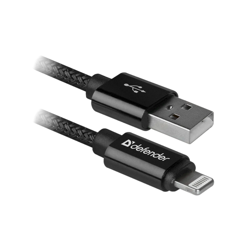 Кабель Defender ACH01-03T PRO USB2.0 (m)-Lightning (m) 1.0м 2.1A черный
