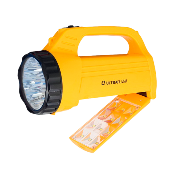 Фонарь туристический Ultraflash LED3819CSM 1.2W 9LED+12SMD от аккумулятора IP22 2 режима желтый (1/4