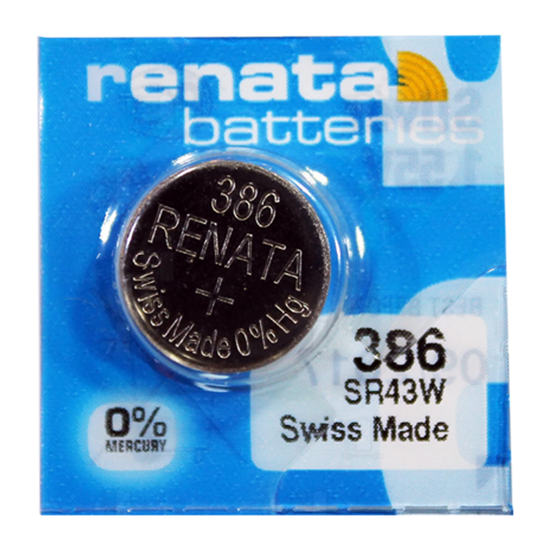 Батарейка Renata 386 (SR43W) Silver Oxide 1.55V (1/10/100)