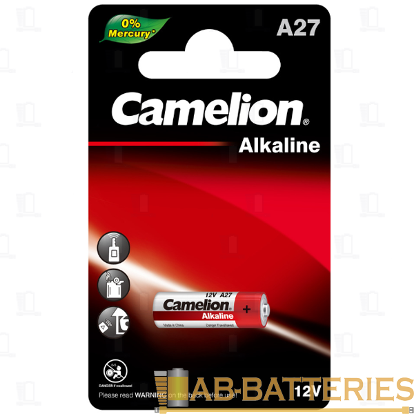 Батарейка Camelion LR27/A27/MN27 BL1 Alkaline 12V 0%Hg (1/20/900)