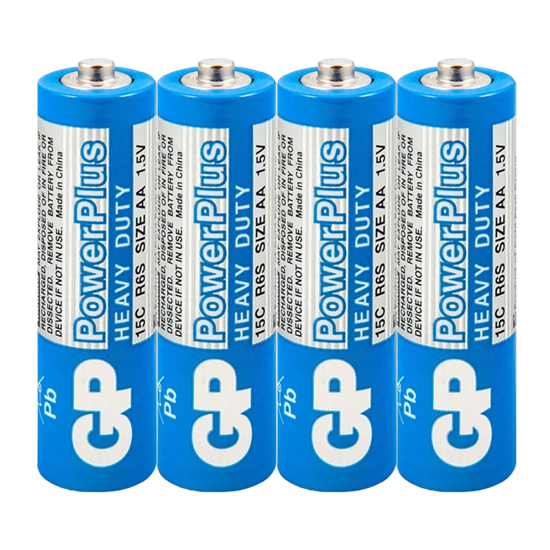 Батарейка GP PowerPlus R6 AA Shrink 4 Heavy Duty 1.5V (4/40/200/1000)