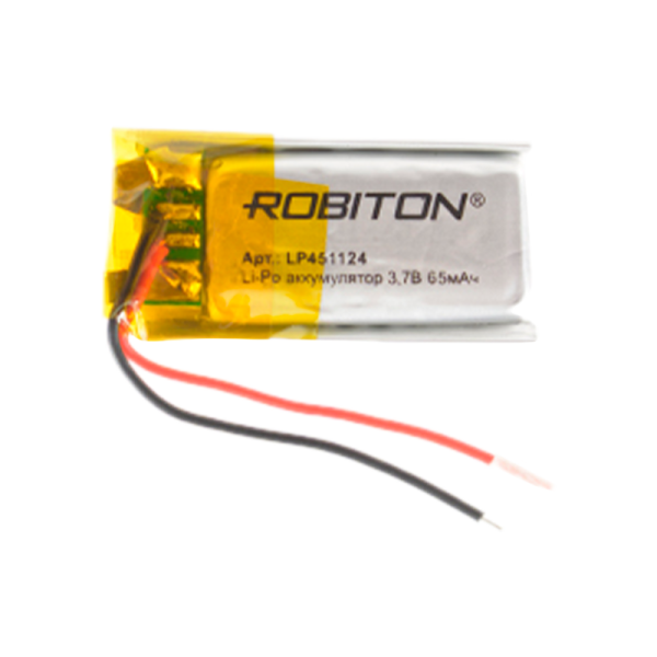 Аккумулятор ROBITON LP451124 3.7В 65мАч PK1 (10/250)