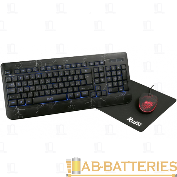 Набор клавиатура+мышь+коврик проводной Smartbuy Rush Thunderstorm игровой черный (1/6)