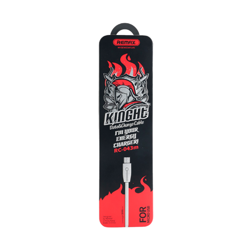 USB кабель REMAX Knight (Micro) RC-043M Серебристый (1M, 2.1A)