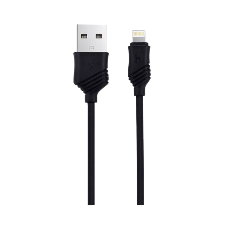 Кабель HOCO X6 USB (m)-Lightning (m) 1.0м 2.4A силикон черный (1/30/300)