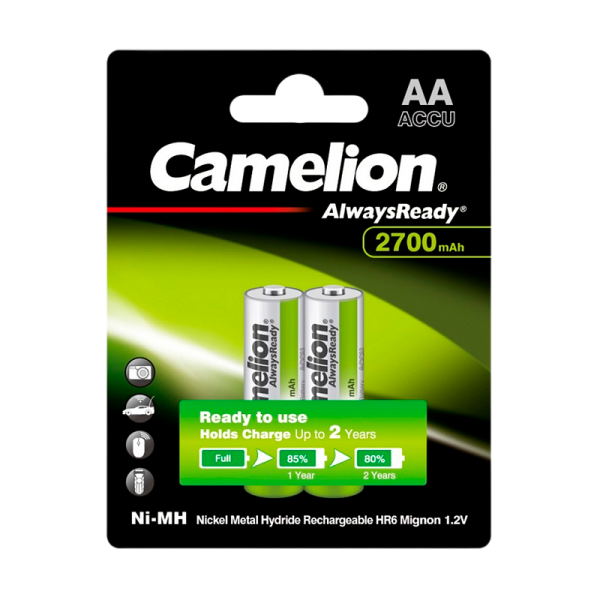 Аккумулятор предзаряженный RTU Camelion HR6 AA BL2 NI-MH Always Ready 2700mAh (2/24/384)