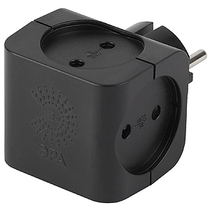 Разветвитель ЭРА SP 4р.Б/З 16A черный (1/10/60)