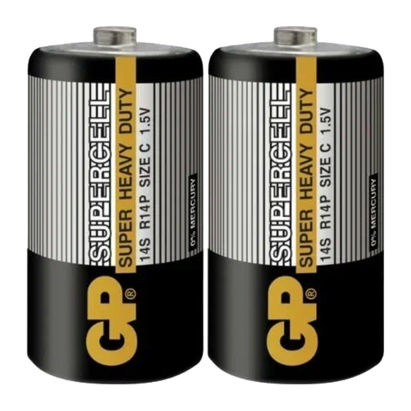 Батарейка GP Supercell R14 C Shrink 2 Heavy Duty 1.5V (2/24/480) R
