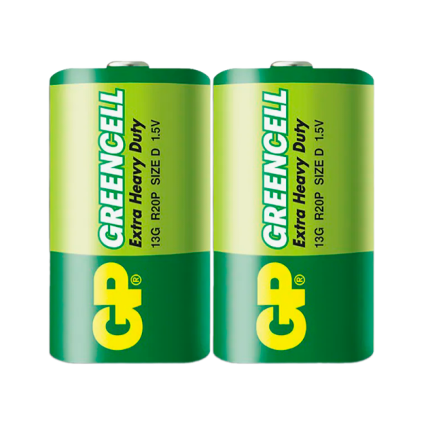 Батарейка GP GreenCell R20 D Shrink 2 Heavy Duty 1.5V (2/20/200)
