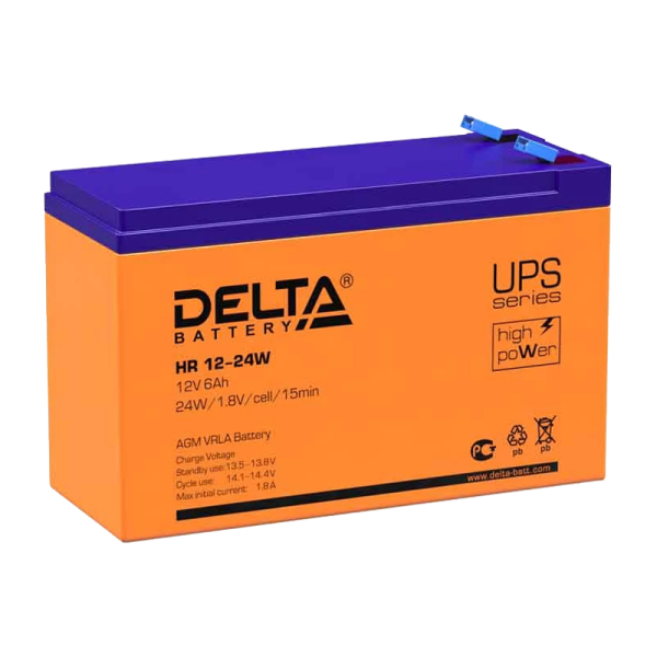 #Аккумулятор свинцово-кислотный Delta HR 12-24 W 12V 6Ah (1/10)